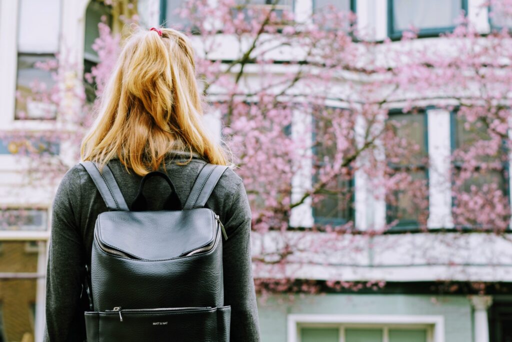 person with a backpack