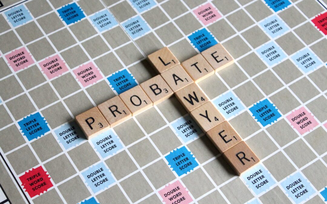 scrabble game with words "probate" and "lawyer"