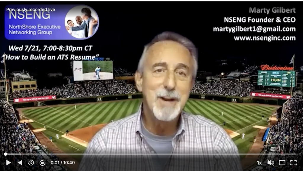 a man with a baseball stadium on the background